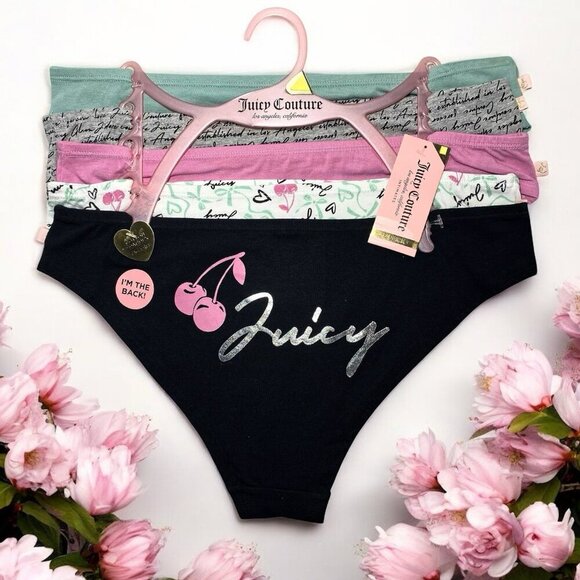Juicy Couture Bikini Underwear Cotton Panty 5pc Set NWT Size XL - Picture 1 of 7